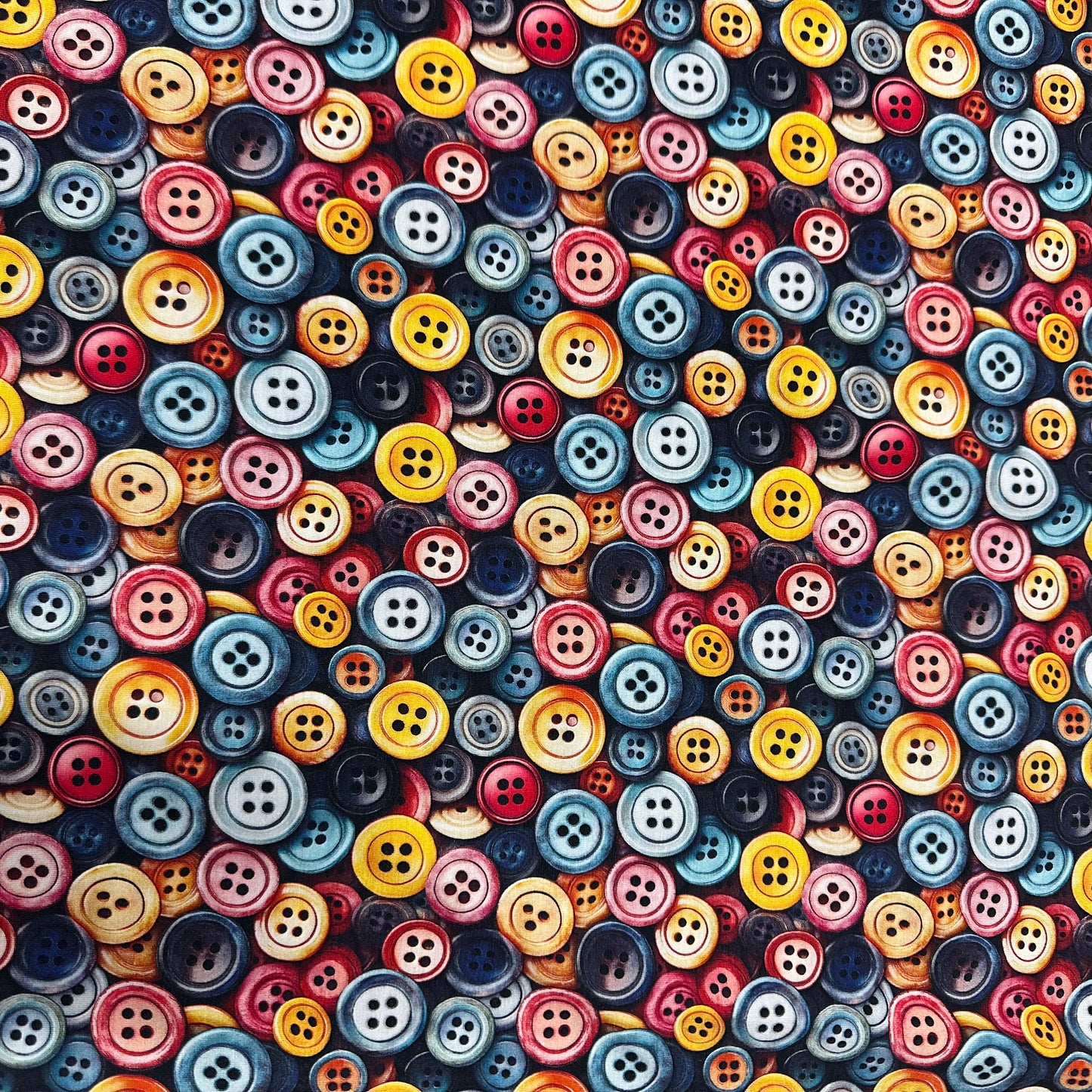 Vintage Buttons on Bamboo/Spandex Jersey Fabric - Nature's Fabrics