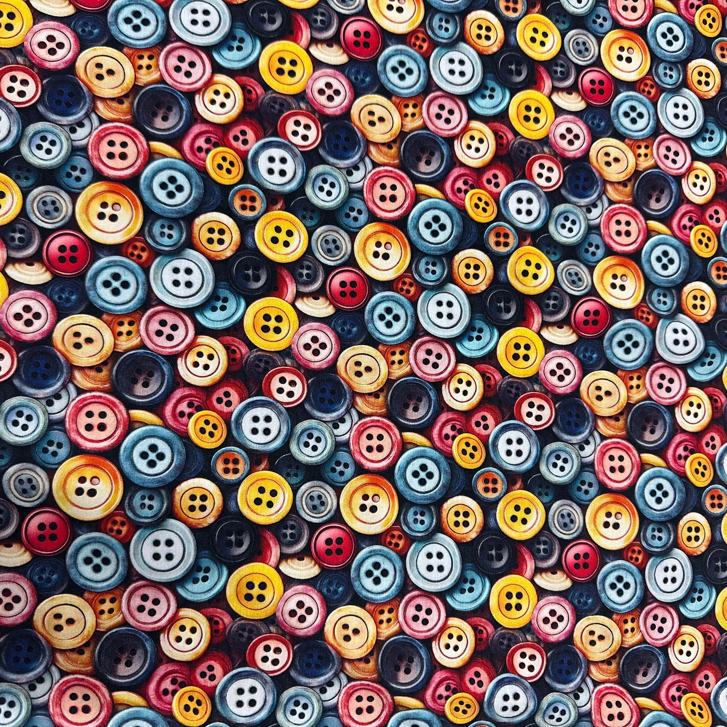 Vintage Buttons on Bamboo/Spandex Jersey Fabric - Nature's Fabrics