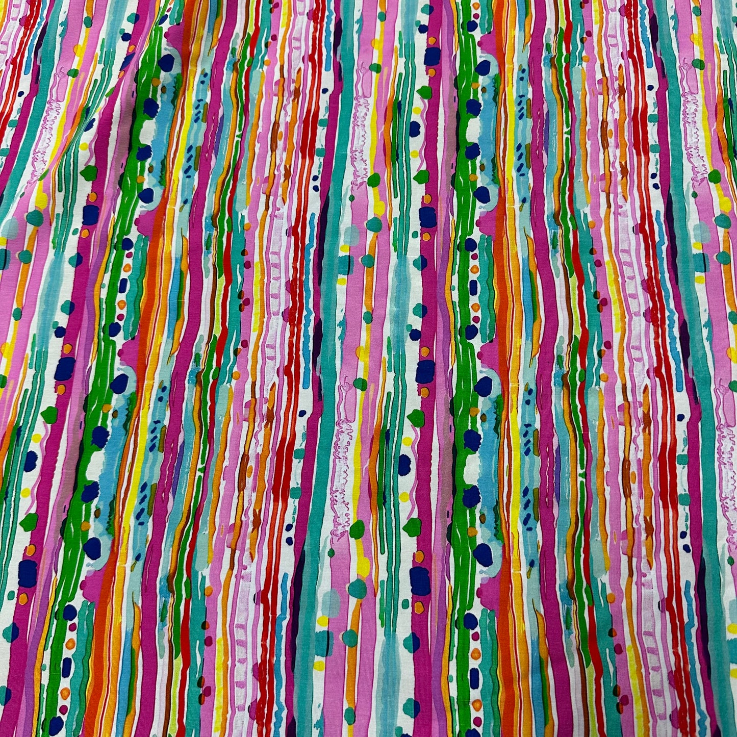 Watercolor Splatter Stripes on Bamboo/Spandex Jersey Fabric - Nature's Fabrics