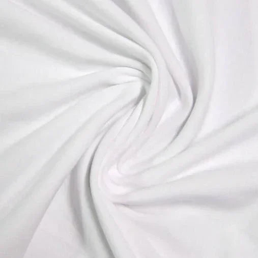 White Cotton Stretch French Terry Fabric - Nature's Fabrics