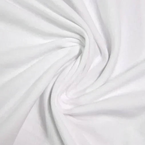 White Cotton Stretch French Terry Fabric - Nature's Fabrics