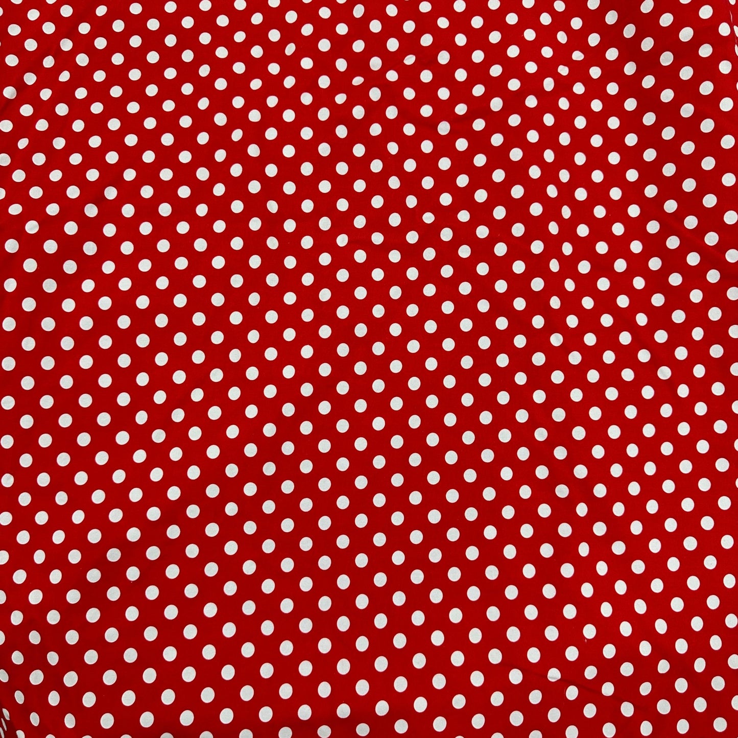 White Pencil Dots on Red Cotton/Spandex Jersey Fabric - Nature's Fabrics