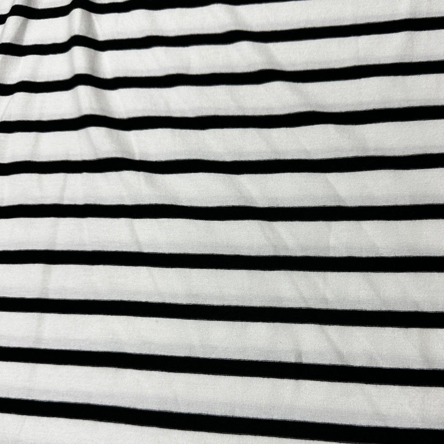 White with Black Stripes on Bamboo/Spandex Jersey Fabric - Nature's Fabrics
