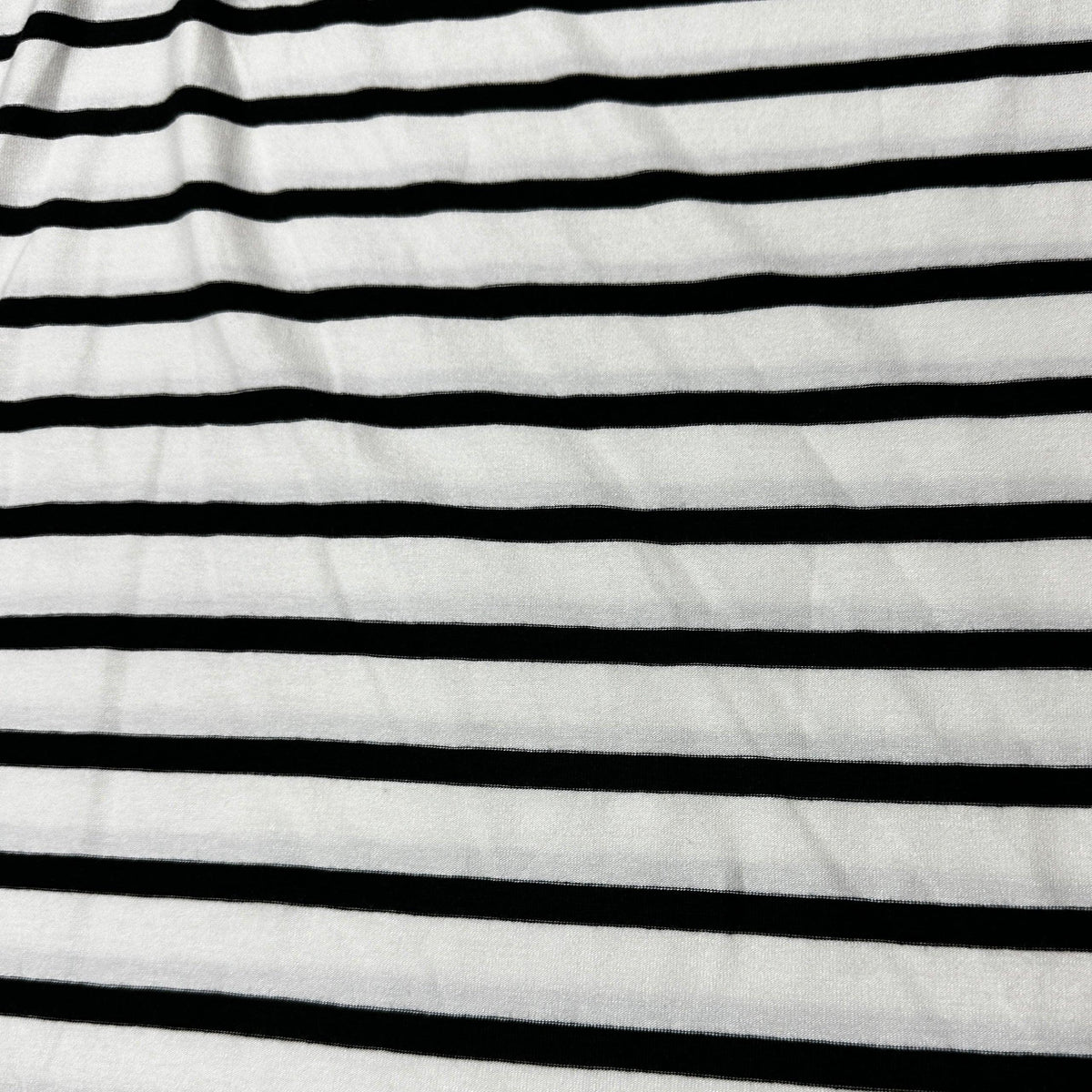 White with Black Stripes on Bamboo/Spandex Jersey Fabric - Nature's Fabrics