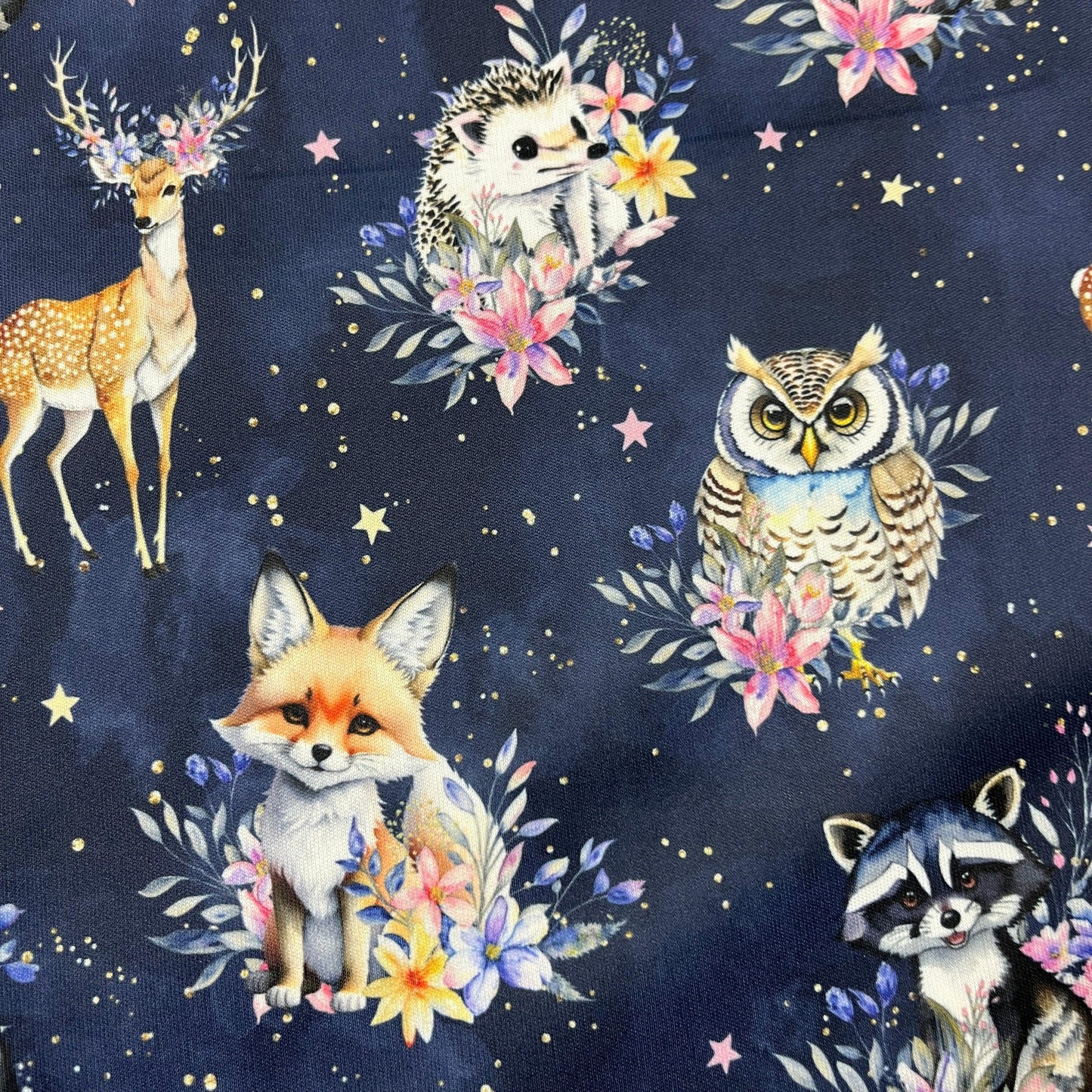 Wild Animals on Navy 1 mil PUL Fabric- Made in the USA - Nature's Fabrics