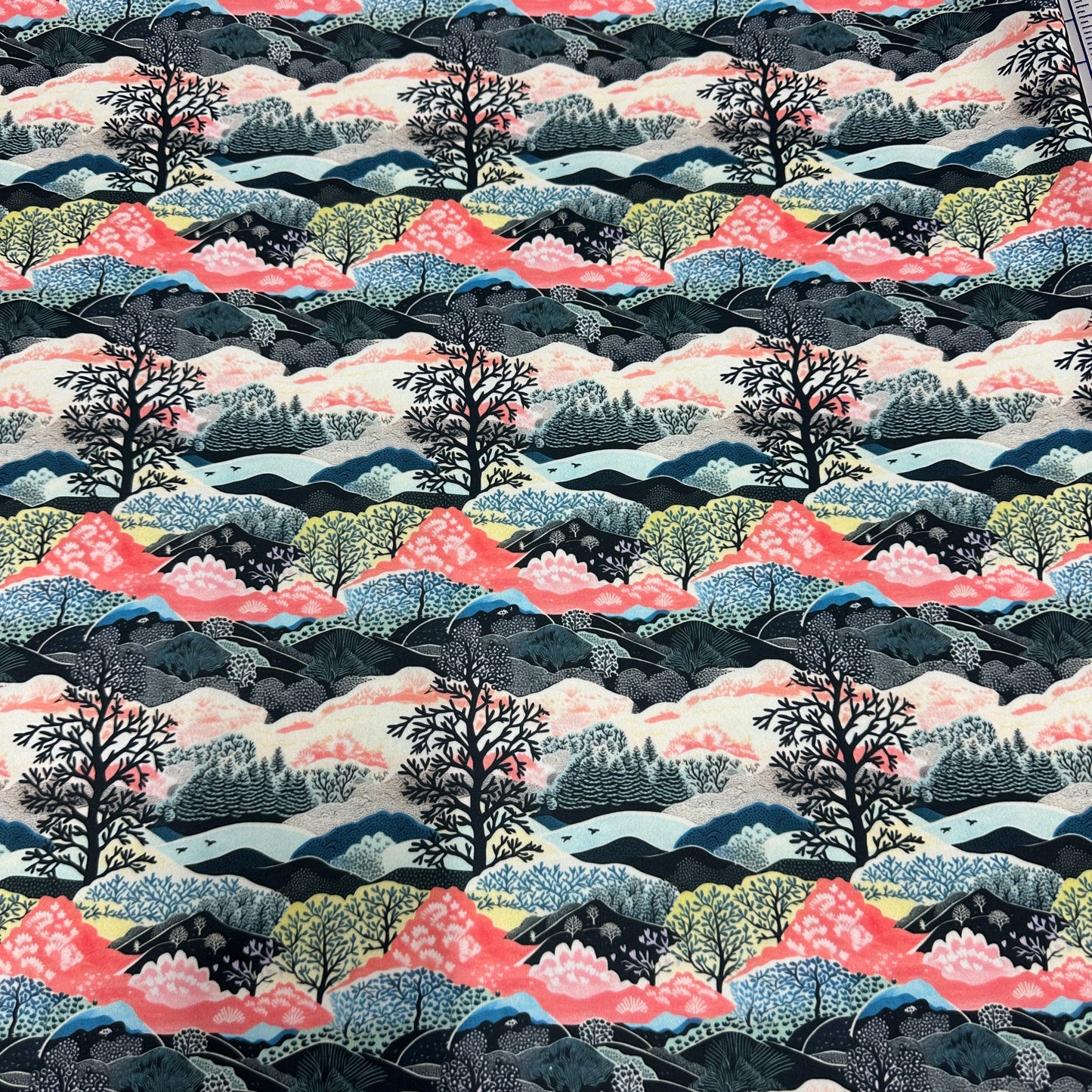 Woodblock Forest 1 mil PUL Fabric - Made in the USA - Nature's Fabrics
