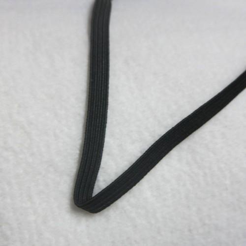 1" Black Polybraid Elastic - Nature's Fabrics