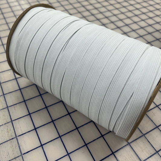 1/2" White Polybraid Elastic Spool - 144 yard spool - Nature's Fabrics
