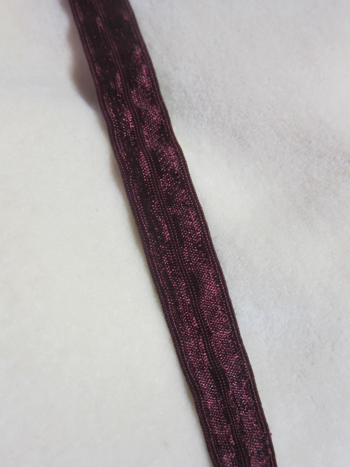 5/8" Shiny Fold Over Elastic-Burgundy