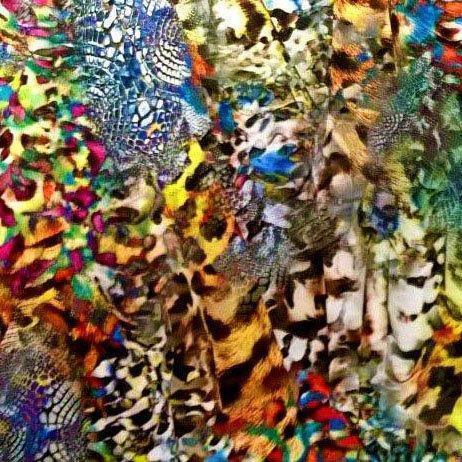 Colorful abstract animal print fabric by Nature's Fabrics