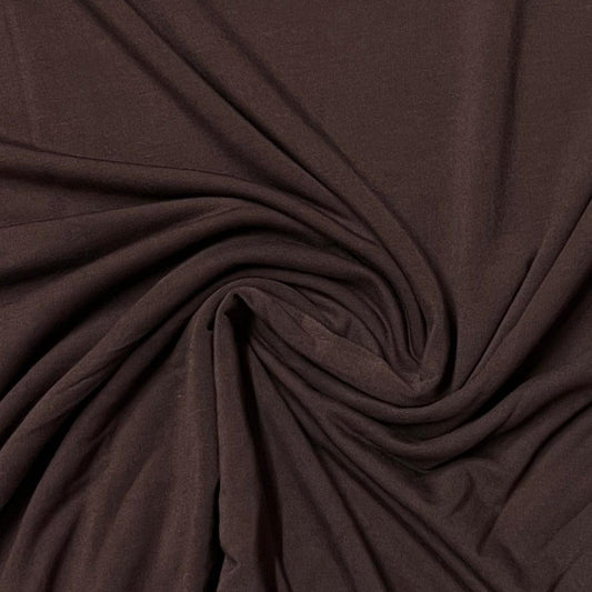 Auburn Brown Bamboo Stretch French Terry Fabric - 265 GSM - Nature's Fabrics