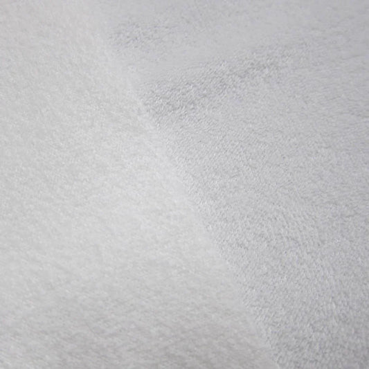 Close-up of soft white Nature's Fabrics organic textile material.
