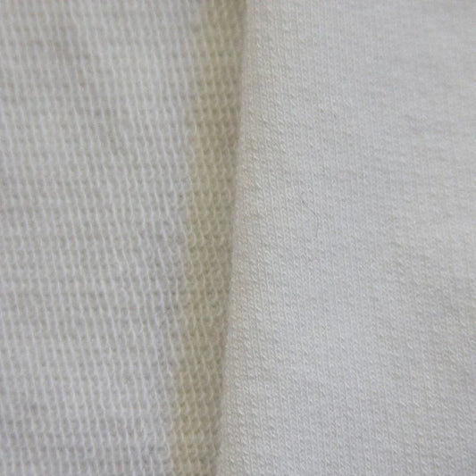 Close-up of off-white Nature's Fabrics organic cotton fabric texture