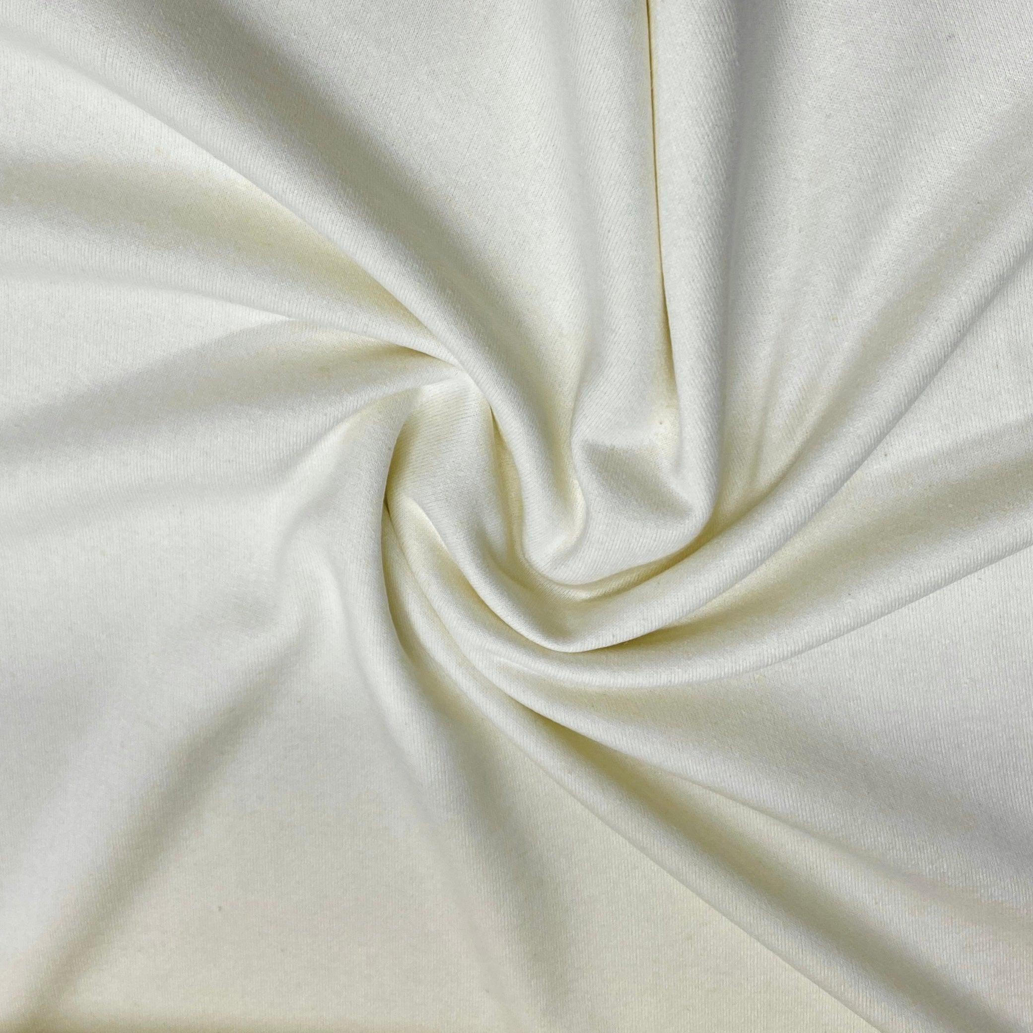 Bamboo Organic Cotton Natural White Fleece Fabric, 340GSM