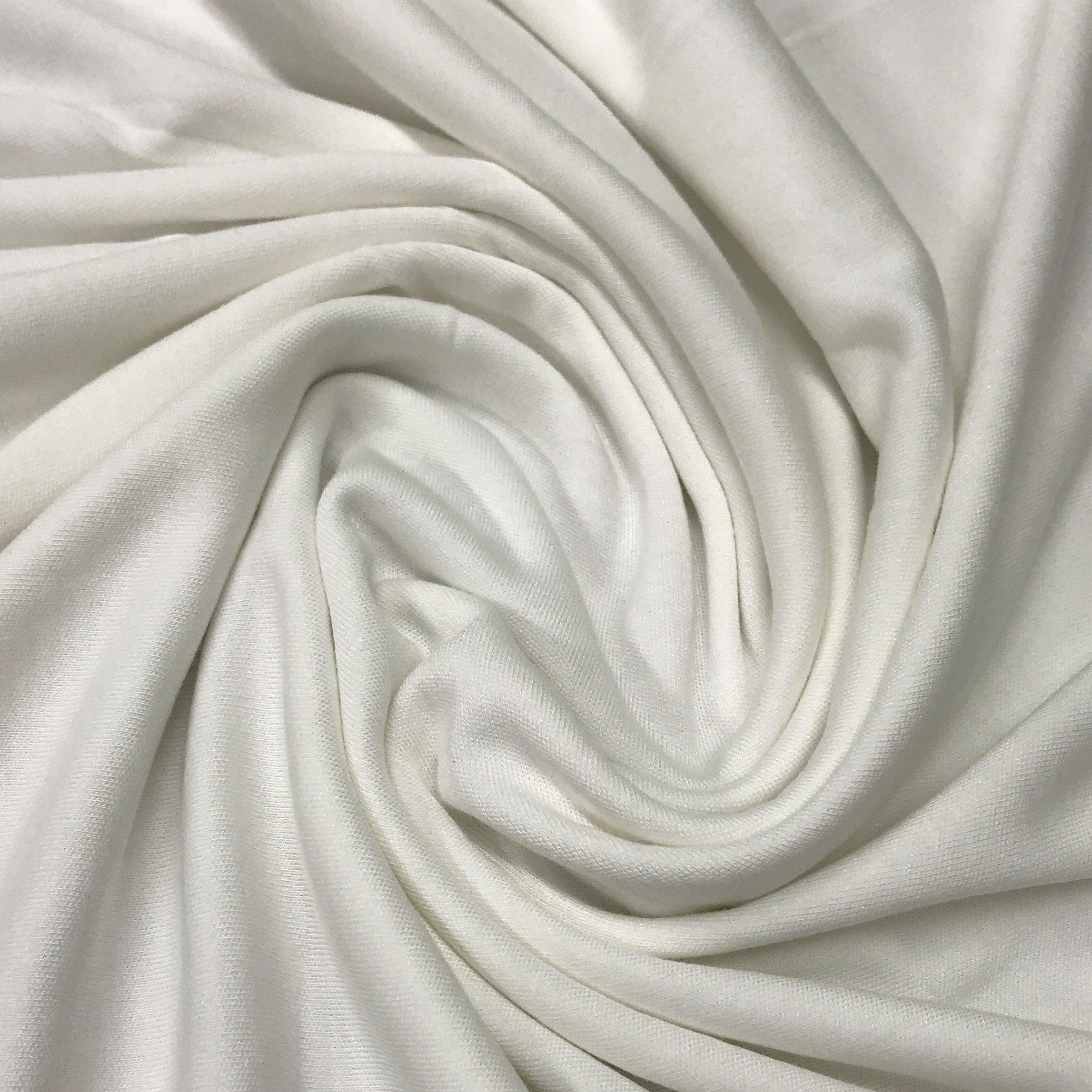 White Cotton Interlock Jersey Fabric