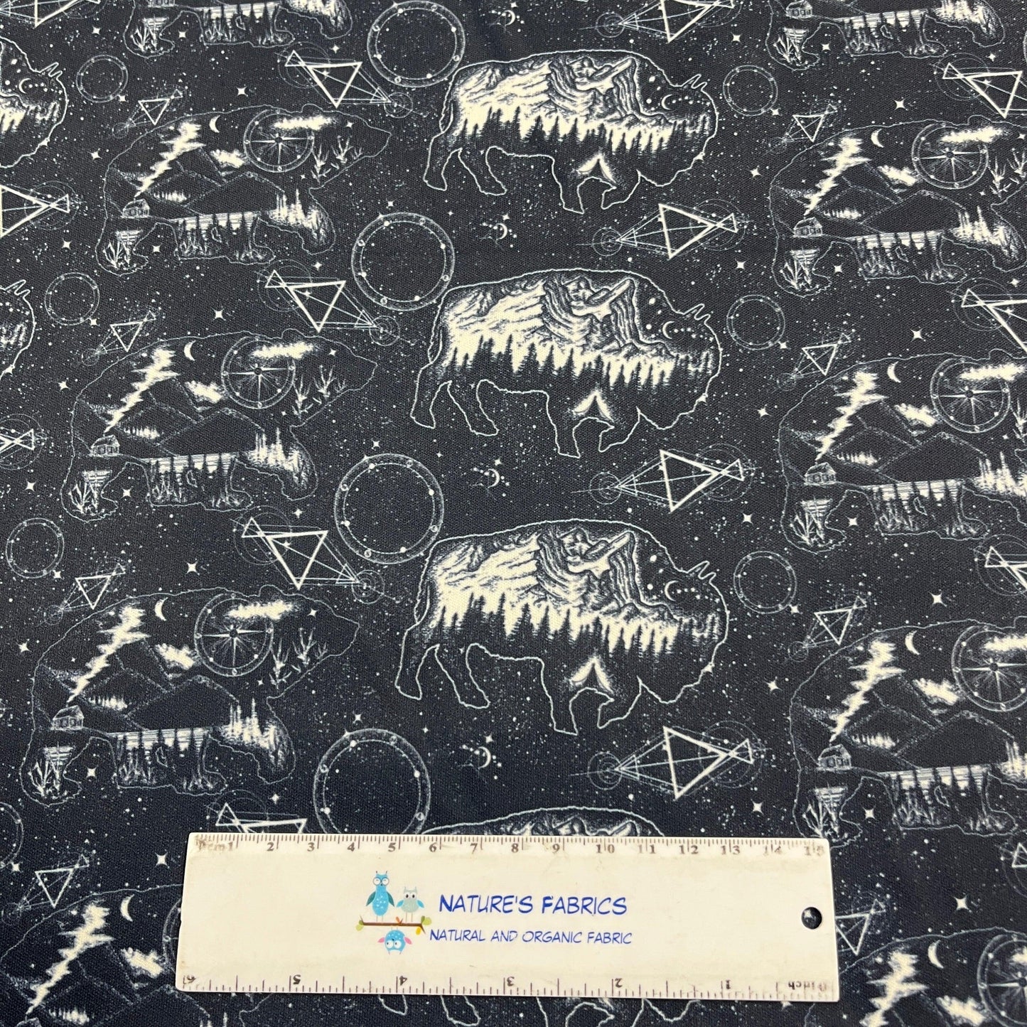 Bear and Buffalo Celestial 1 mil PUL Fabric - Made in the USA - Nature's Fabrics