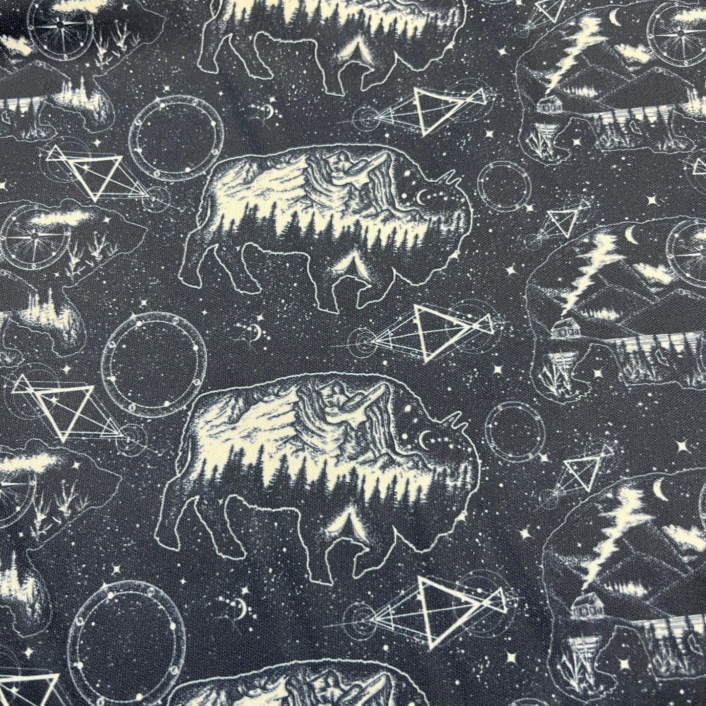 Bear and Buffalo Celestial 1 mil PUL Fabric - Made in the USA - Nature's Fabrics