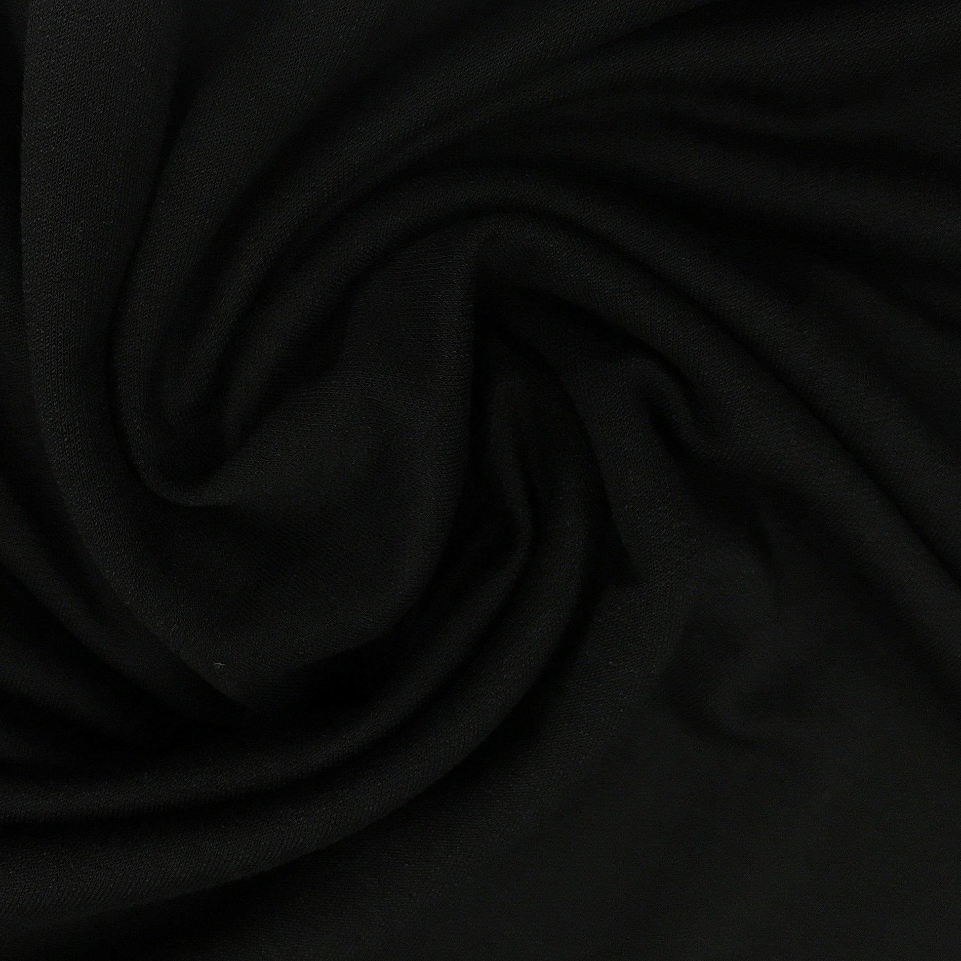 Black Bamboo Stretch Fleece Fabric- 320 GSM - Nature's Fabrics