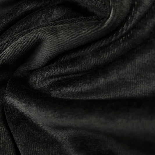 Black Bamboo Velour Fabric - 280 GSM, $11.91/yd, 15 Yards - Nature's Fabrics