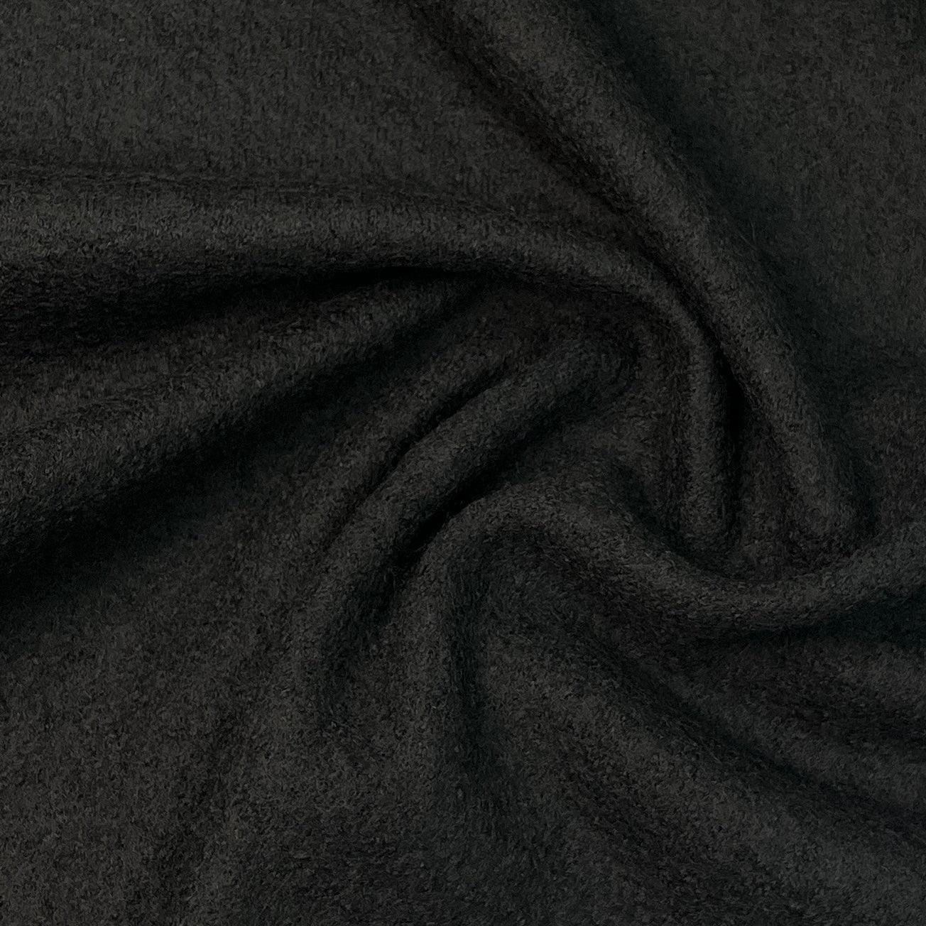 Black Boiled Wool Fabric by Telio