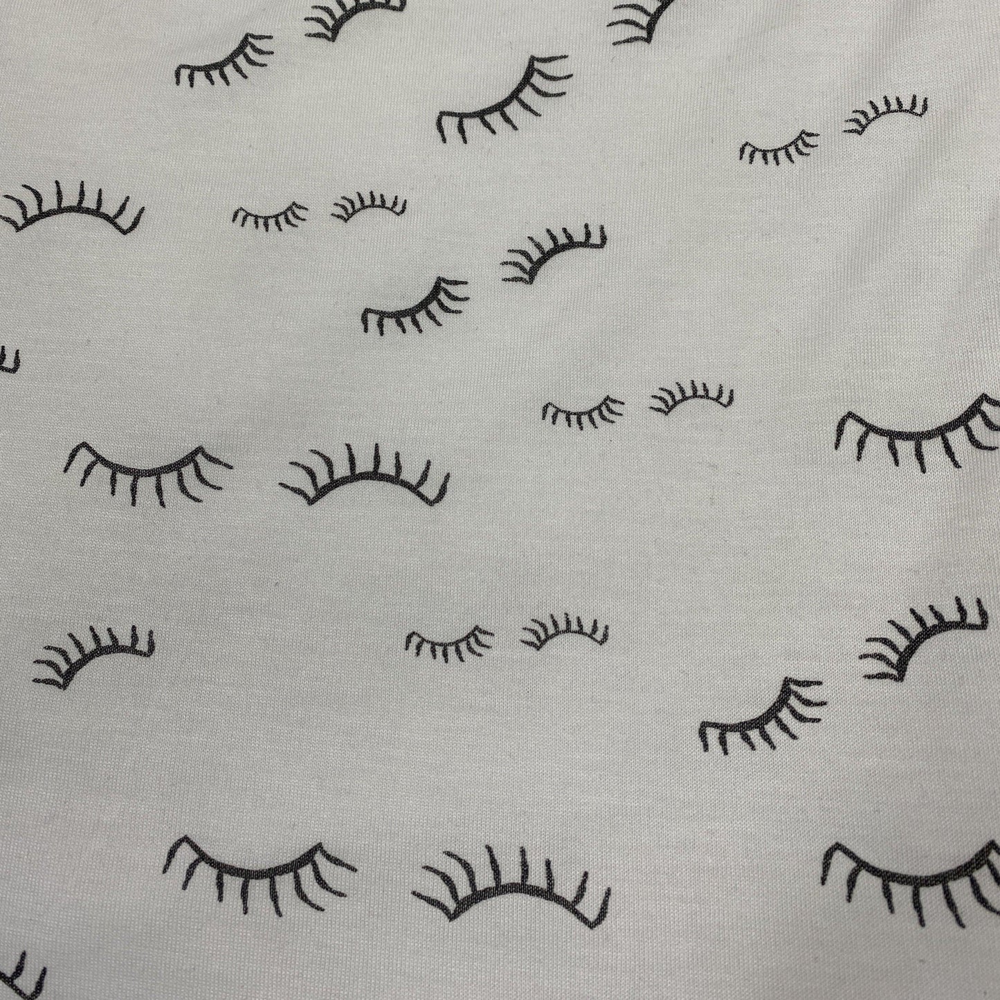 Black Eyelashes on Tencel/Cotton Jersey Fabric - Nature's Fabrics