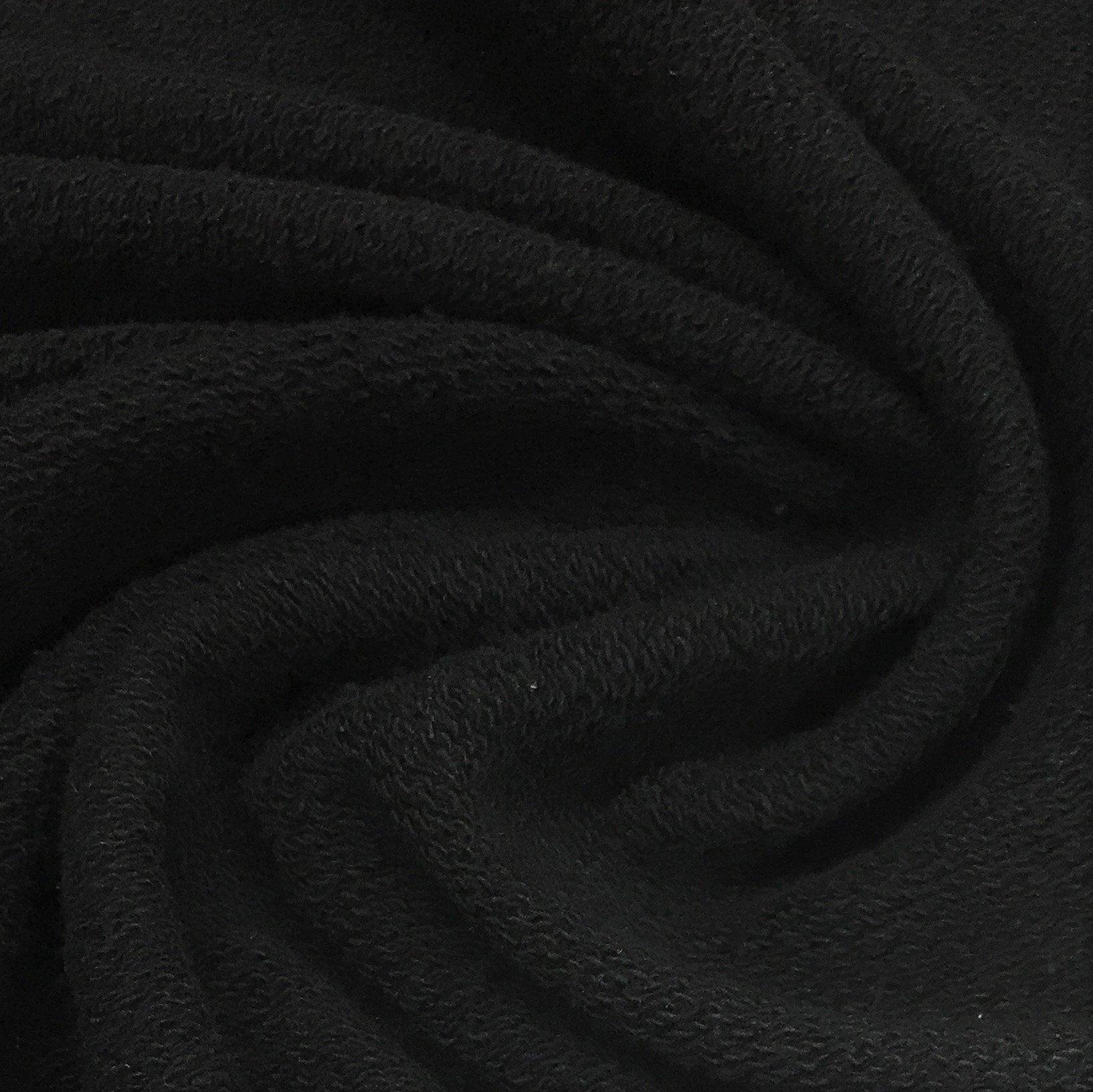Black Heavy Organic Cotton French Terry Fabric - Grown in the USA