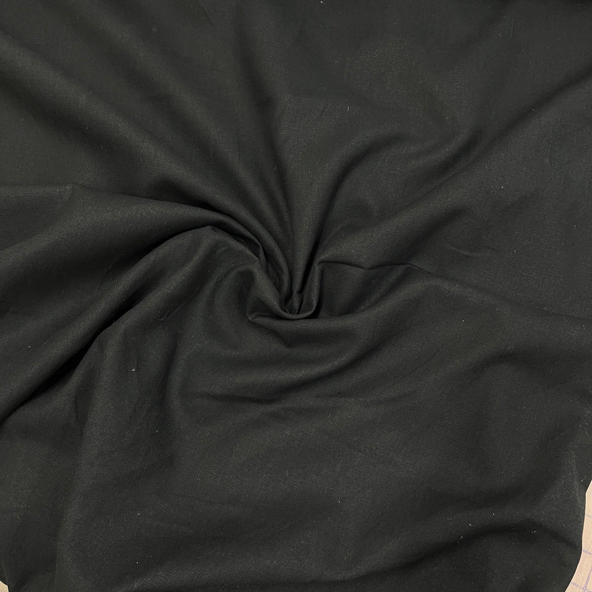Swirl of premium black natural fabric from Nature's Fabrics