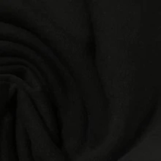 Black Organic Cotton Fleece Fabric- 240 GSM - Grown in the USA - Nature's Fabrics