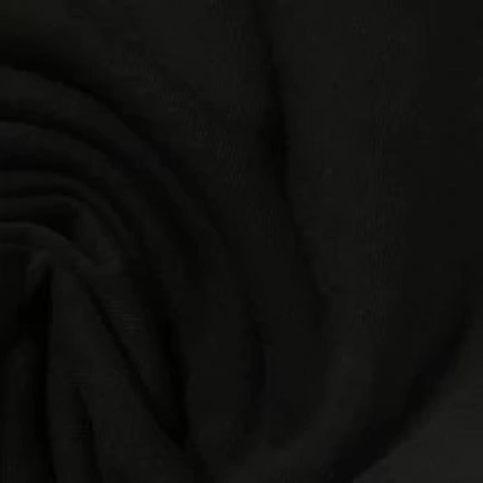 Black Organic Cotton Fleece Fabric - 300 GSM - Grown in the USA - Nature's Fabrics