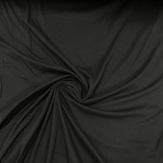 Black Organic Cotton Rib Knit Fabric - Grown in the USA - 150 GSM - Nature's Fabrics