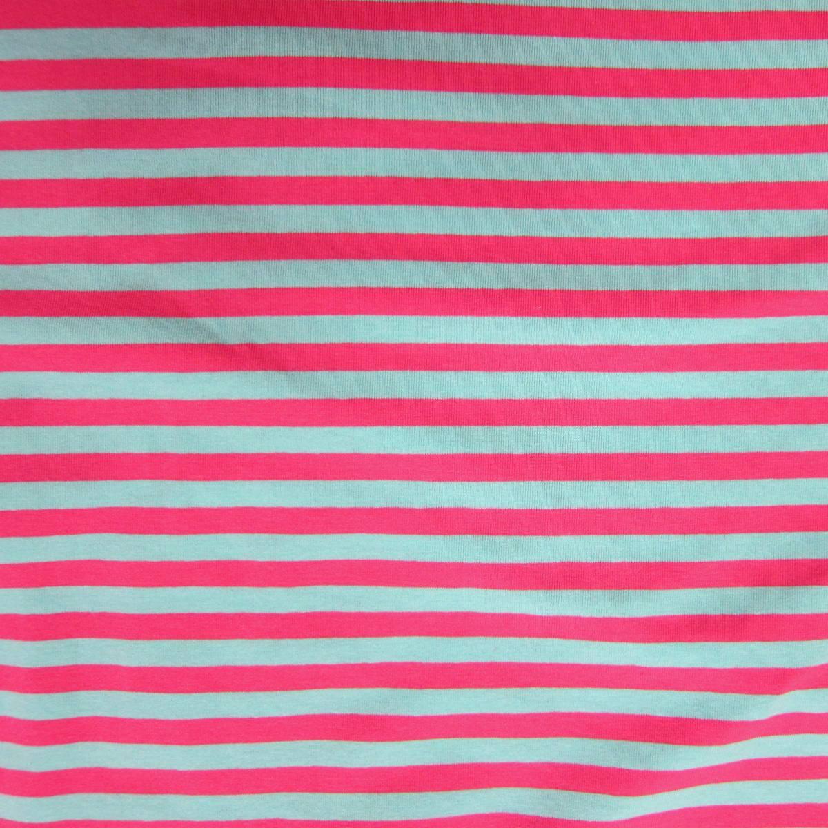 Blue and Pink 3/8" Stripes on Cotton/Spandex Jersey