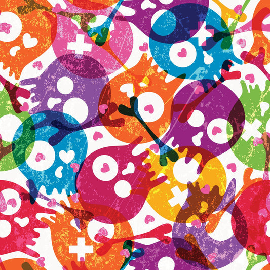 Bright Skull Toss 1 mil PUL Fabric- Made in the USA - Nature's Fabrics