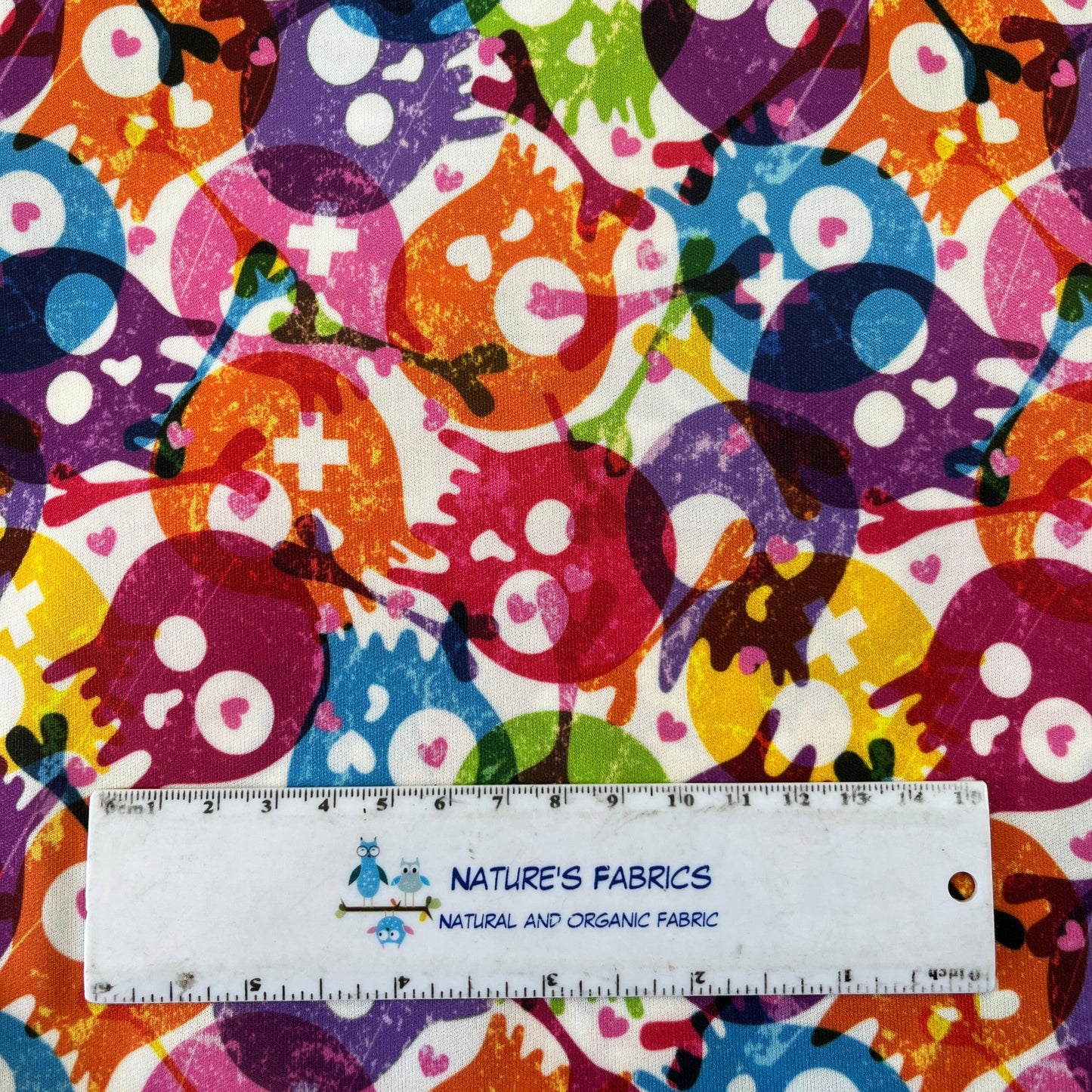 Bright Skull Toss 1 mil PUL Fabric- Made in the USA - Nature's Fabrics