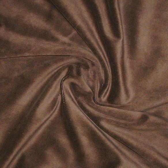 Brown velvet fabric draped in soft folds from Nature's Fabrics