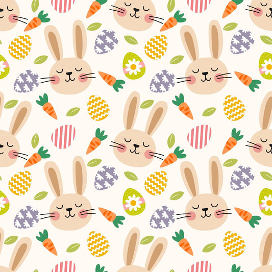 Bunny Toss on Bamboo/Spandex Jersey Fabric - Nature's Fabrics