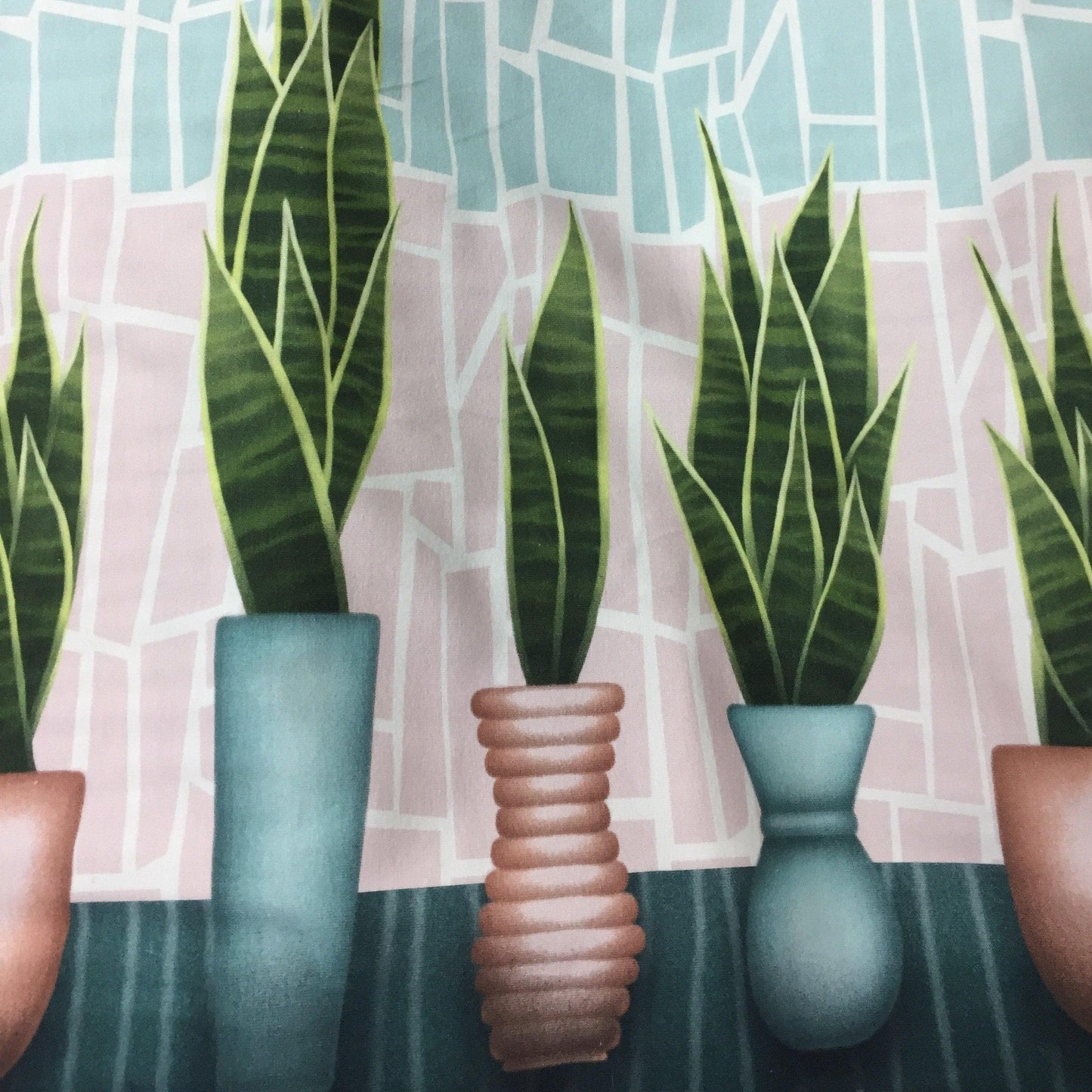 Cactus on Organic Cotton/Spandex Jersey Fabric - 25" x 30" Panel - Nature's Fabrics