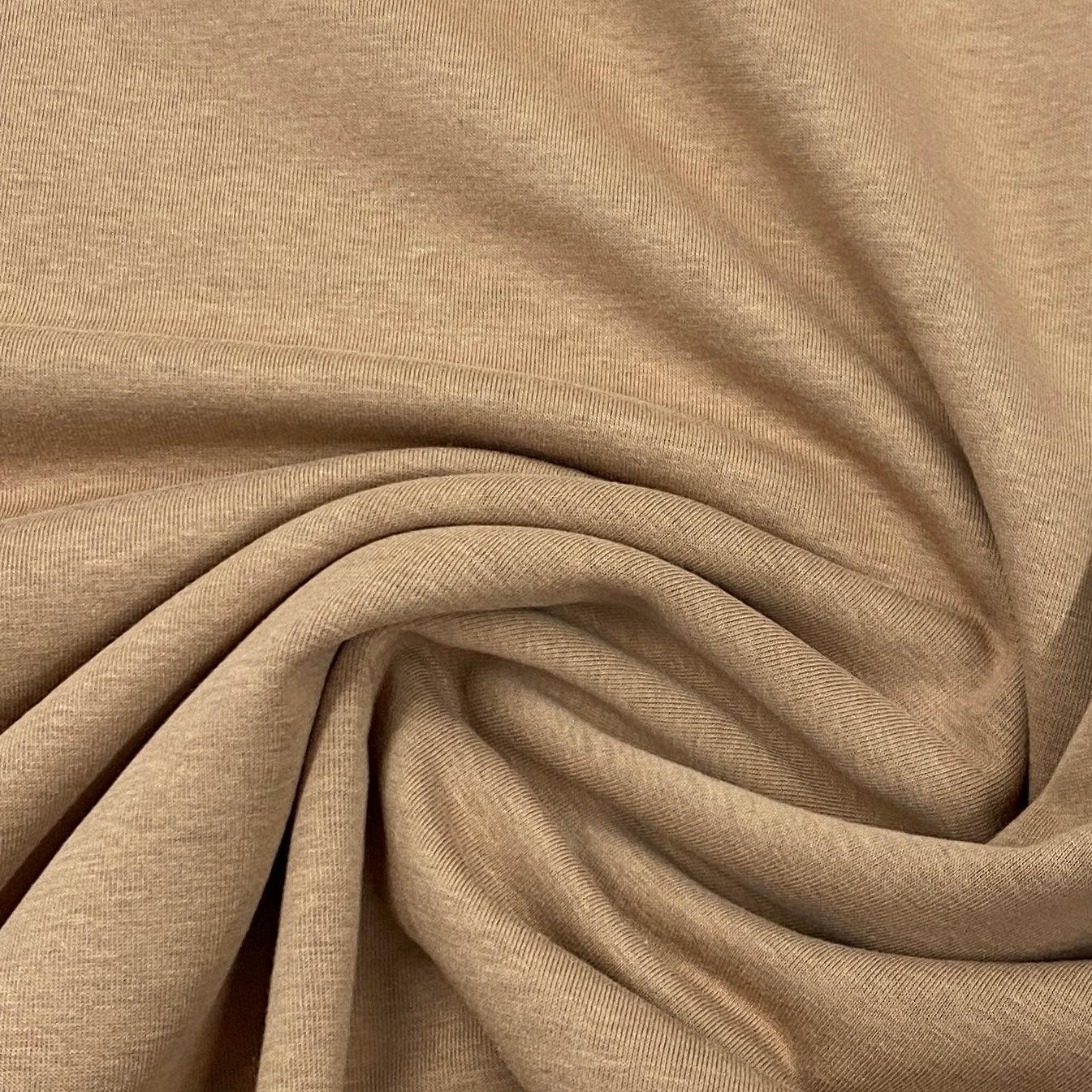 Camel Polyester/Spandex Interlock Fabric - Nature's Fabrics