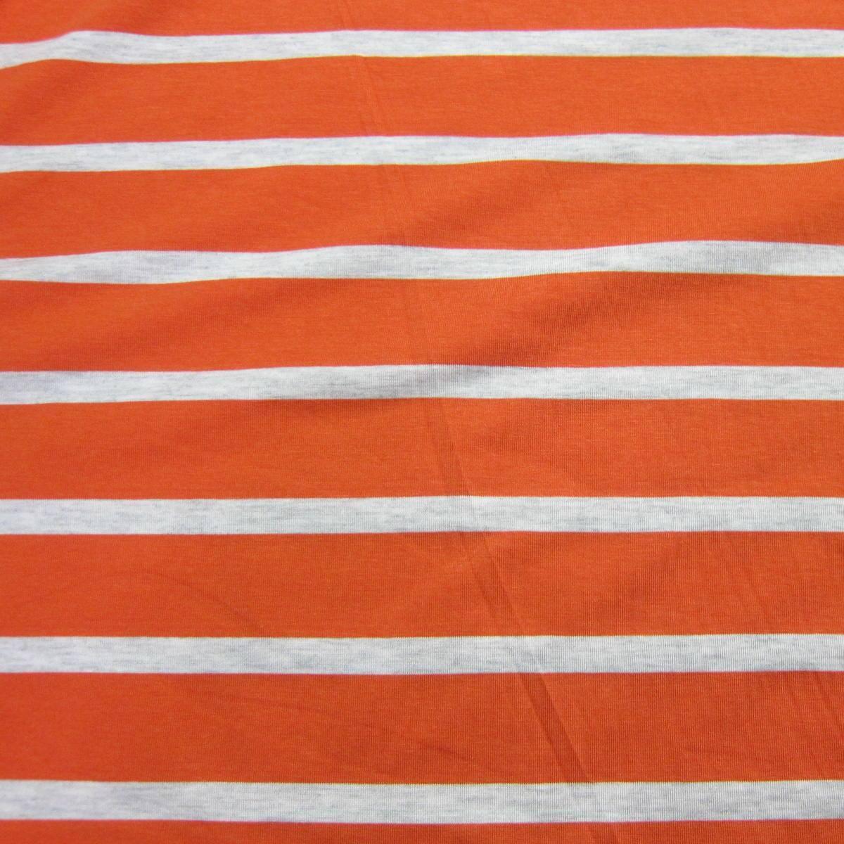 Carrot Stripe Bamboo/Spandex Jersey Fabric - Nature's Fabrics
