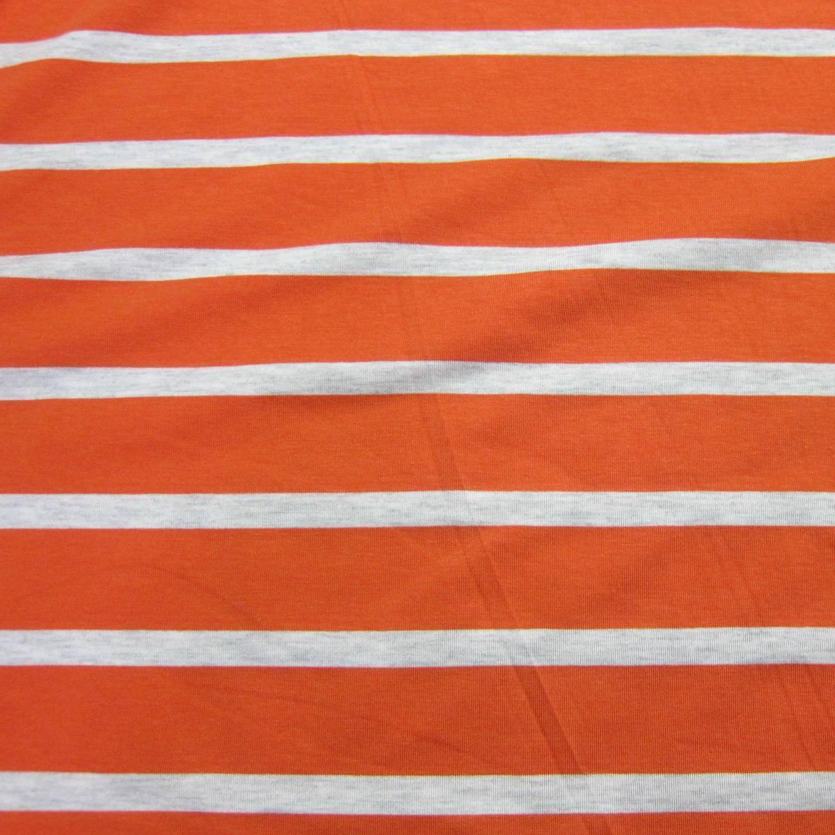 Nature's Fabrics orange and white horizontal striped natural fabric