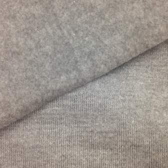 Close-up of grey fleece fabric texture from Nature's Fabrics