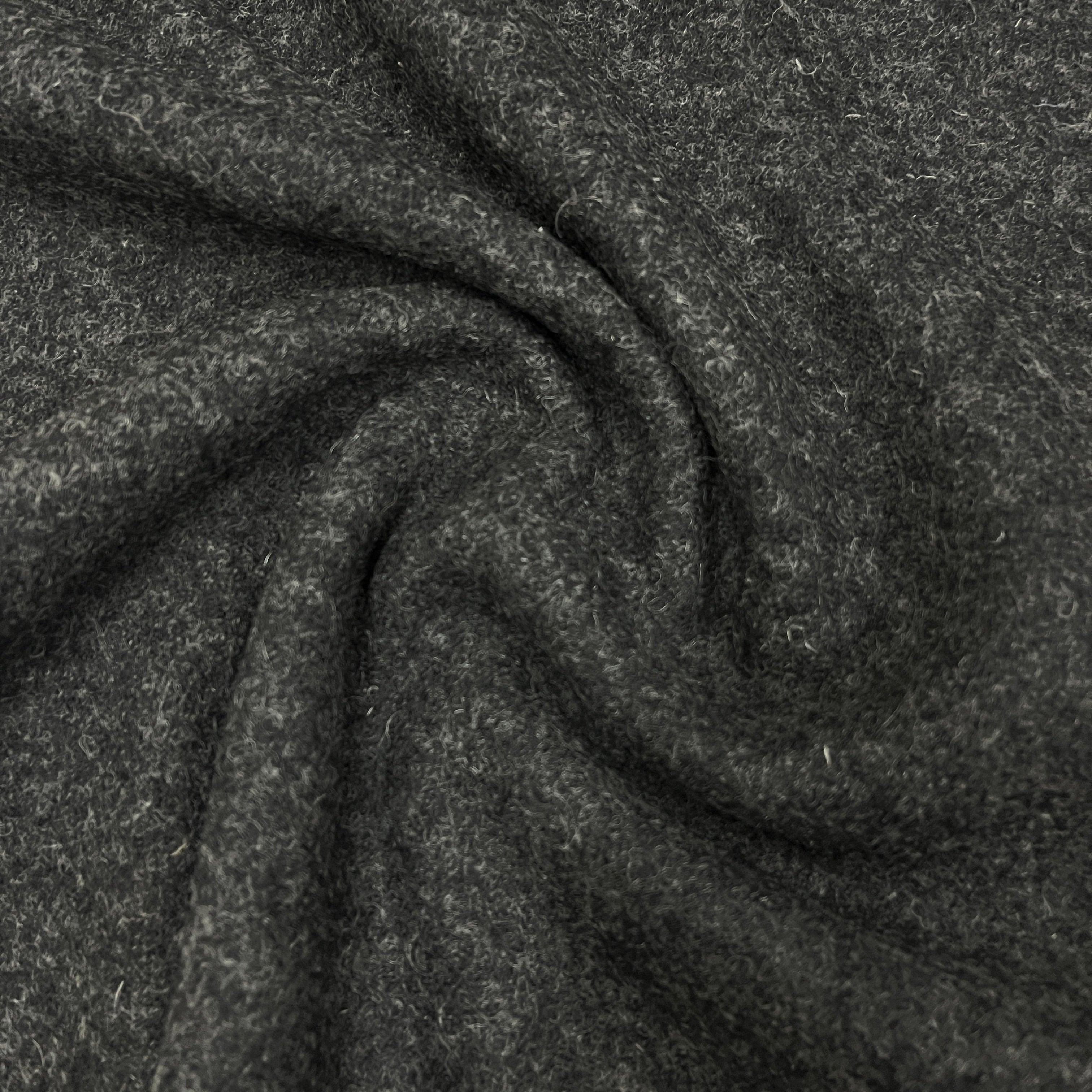 Cali Fabrics Charcoal and Grey Reversible Double Weave Wool Coating Fabric  by the Yard