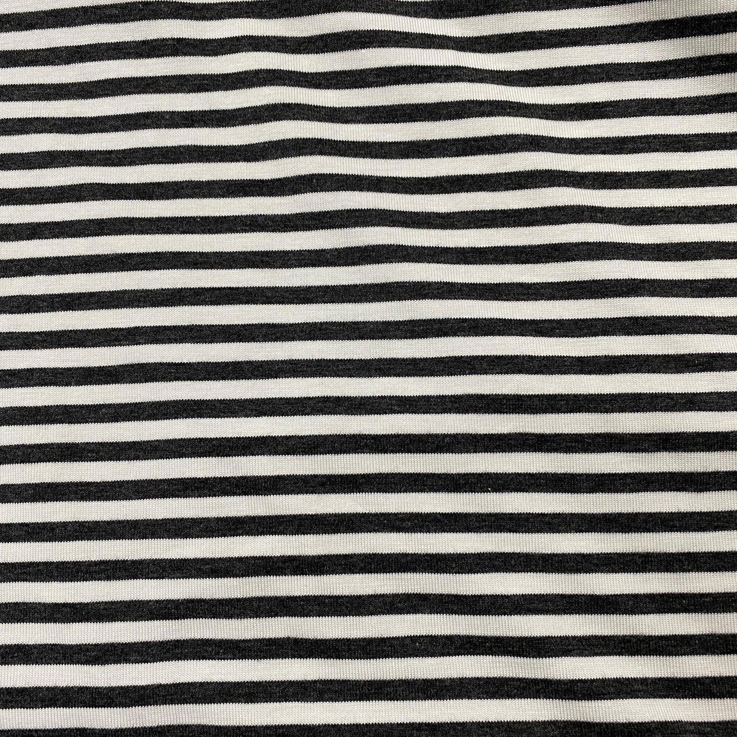 Charcoal Heather and Ivory 4mm Stripes on Bamboo/Spandex Jersey Fabric - Nature's Fabrics