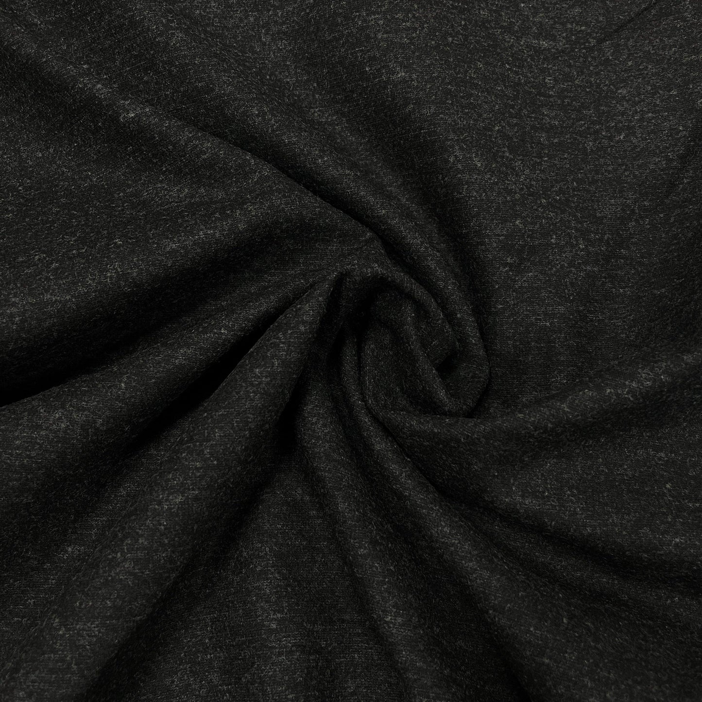 Charcoal Heather on Black Double Sided Merino Wool Jersey Fabric - Nature's Fabrics