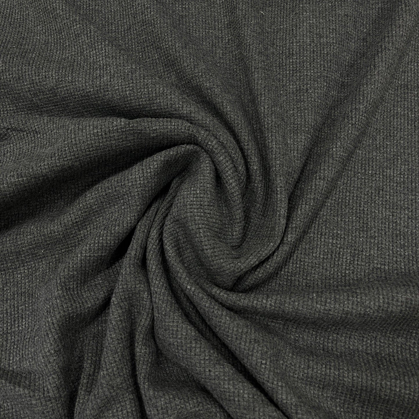 Charcoal Heather Organic Cotton Waffle Thermal Fabric - Nature's Fabrics