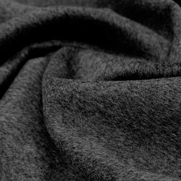 Close-up of charcoal grey wool fabric by Nature's Fabrics