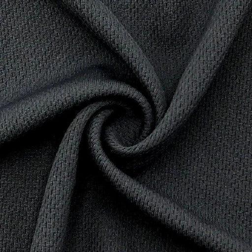 Close-up of charcoal grey textured fabric from Nature's Fabrics