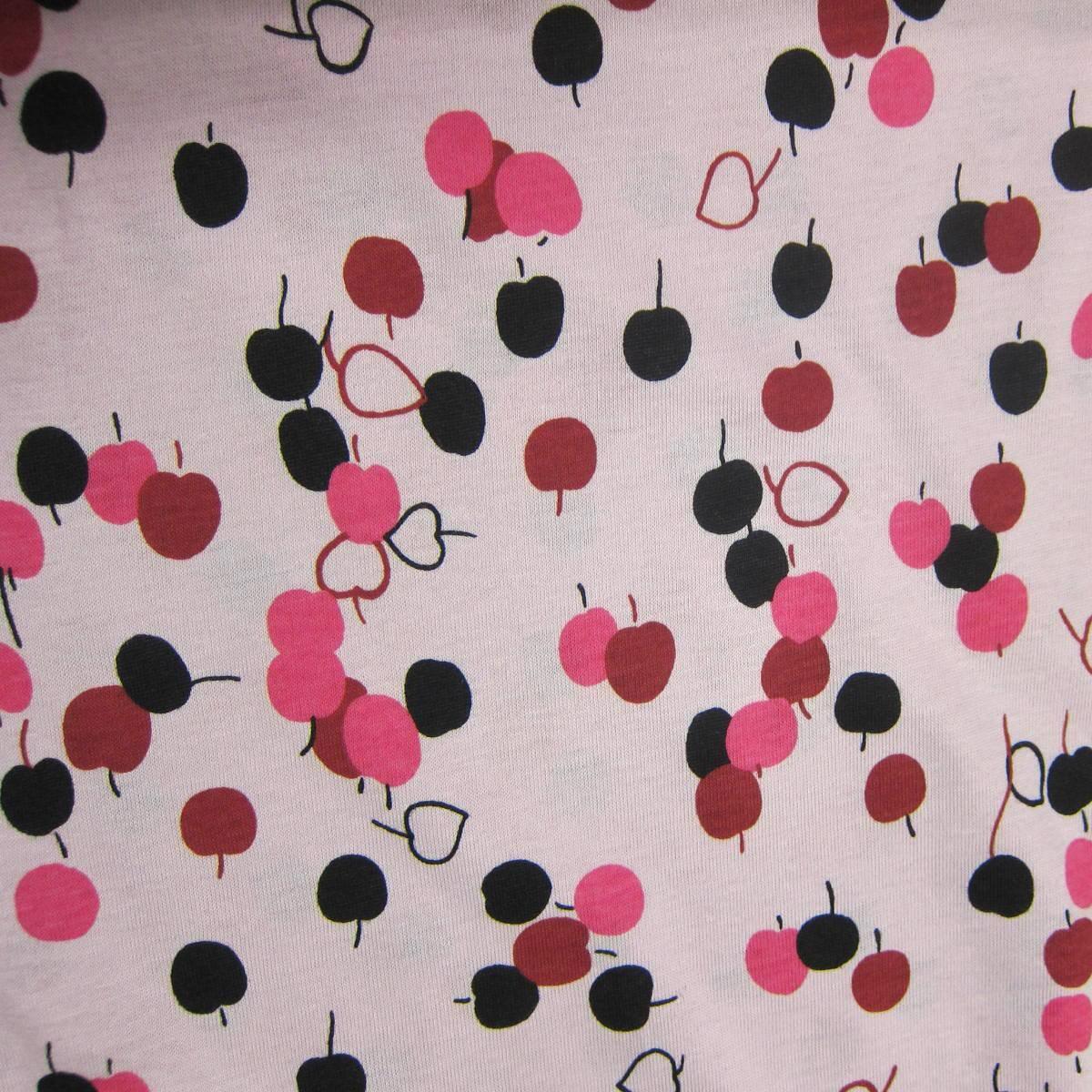 Cherry Toss on Pink Cotton Jersey