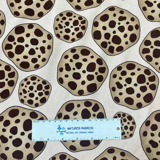 Chocolate Chip Cookies on Pink Bamboo/Spandex Jersey Fabric - Nature's Fabrics