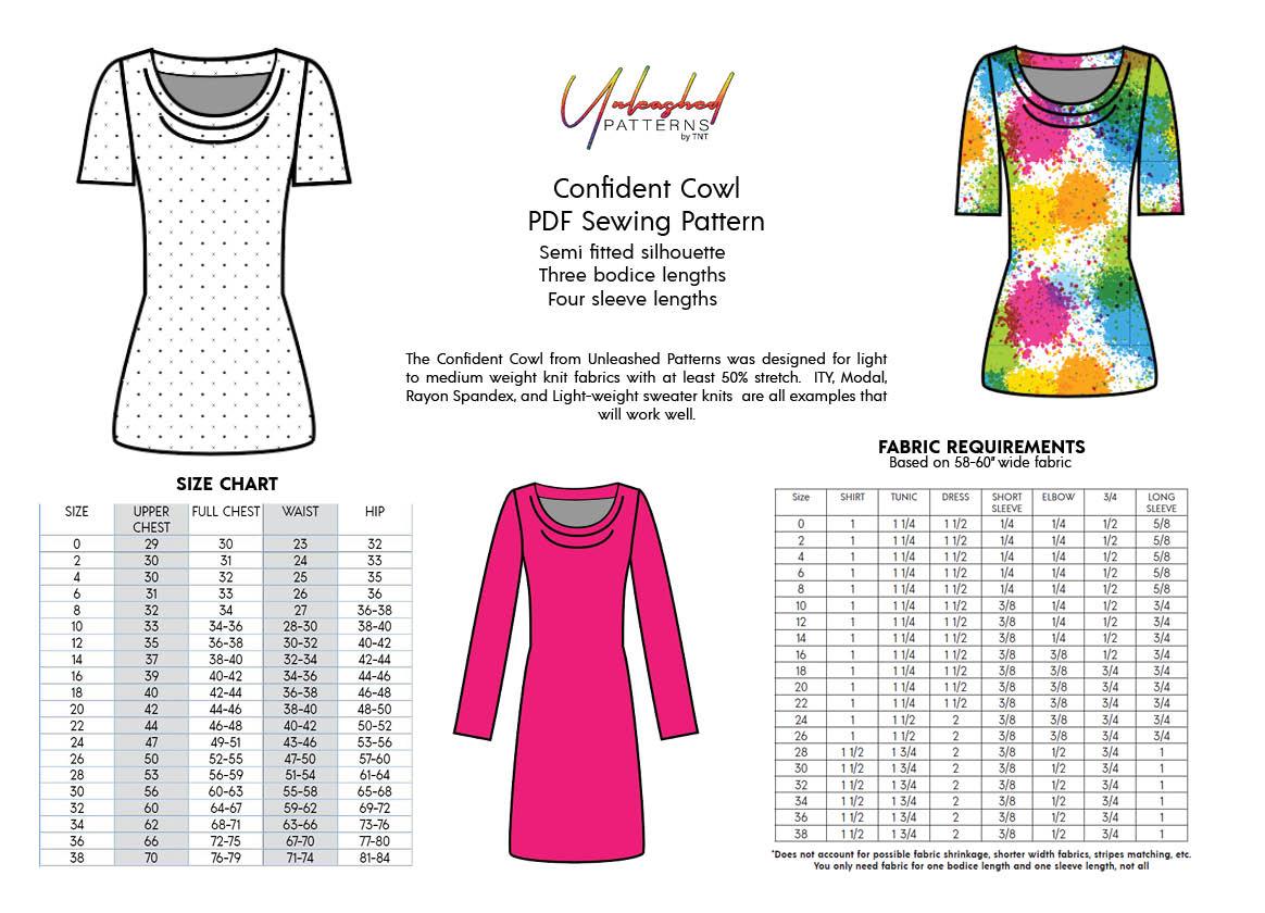 Confident Cowl Top Tunic and Dress - Nature's Fabrics