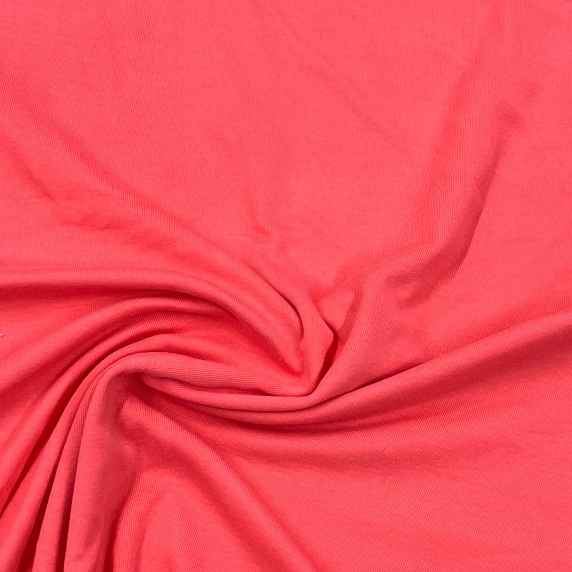 Coral Cotton Rib Knit Fabric - Nature's Fabrics